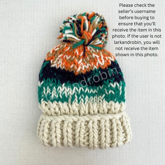 NEW Free People Tide Stripe Knit Pom Beanie Ivory - Picture 13 of 16